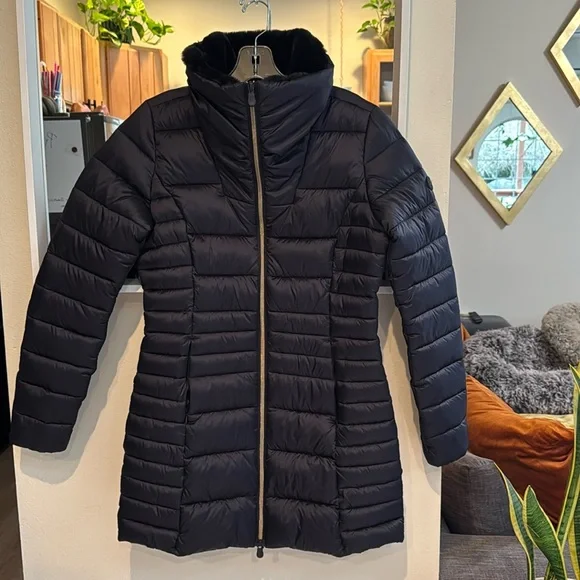 Save The Duck Caroline Water Resistant Coat with Faux Fur Lining - Picture 2 of 8